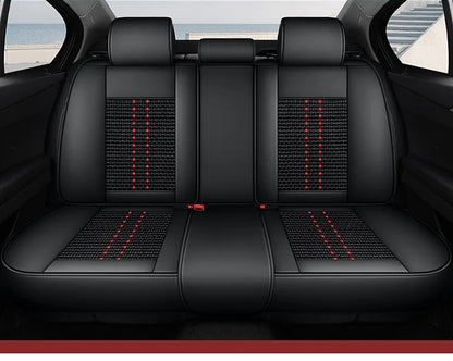 Universal Auto Split Seat Car Full Seat Cover Breathable Ice Silk Nappa Leather Car SUV Cushion Full Seats Cover Protection