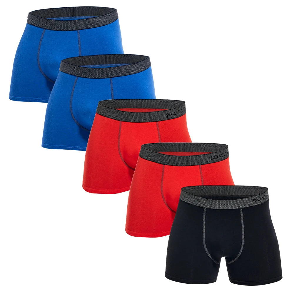 5Pcs Men's Panties Cotton Boxer Sexy Man Boxers Underwear Shorts Lots Male Boxershorts Set Family Underpants Brands