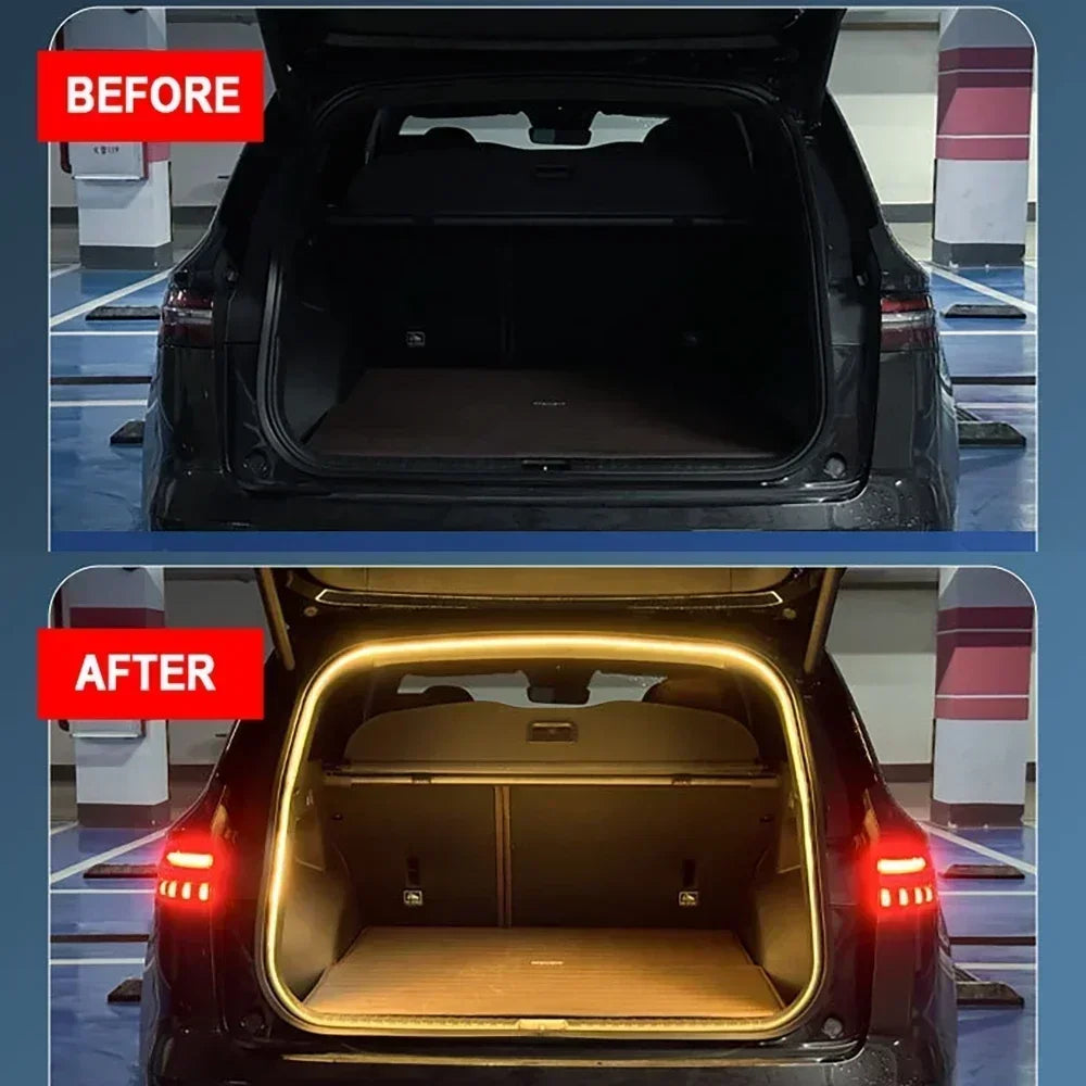 Easy Installation LED Trunk Light Strip White / Amber Light Flexible Rear Boot Decorative Lamp for Geely Monjaro 2021-2024