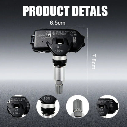 1/4PCS 433MHZ Tire Pressure Monitor System TPMS Fit For Hyundai Grandeur i40 Azera Replacement For 529333V100 52933-3V100