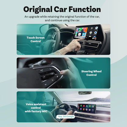 Ottocast 3.0 Mini Slim Wireless CarPlay Adapter Android Auto Dongle Plug Play Bluetooth 5.0 Wifi Auto Connect for 98% of Cars