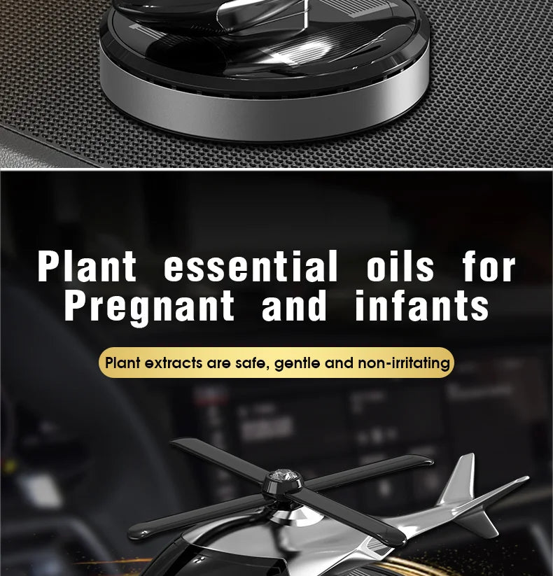 Solar Car Helicopter Propeller Fragrance Auto Interior Accessories for Men Women Car Perfume Decoration
