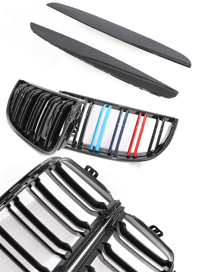 Carbon Fiber Chrome M Color Chrome Gloss Matte Black Grille Kidney Grill For BMW 3 Series E90 E91 Pre-Facelift 2005-2008 320 330