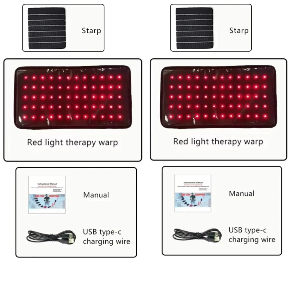 Red Light Therapy for Body,Wireless 3 in 1 LED Bead 660nm & 850nm Infrared Red Light Therapy Belt with Pulse for Back Waist Body