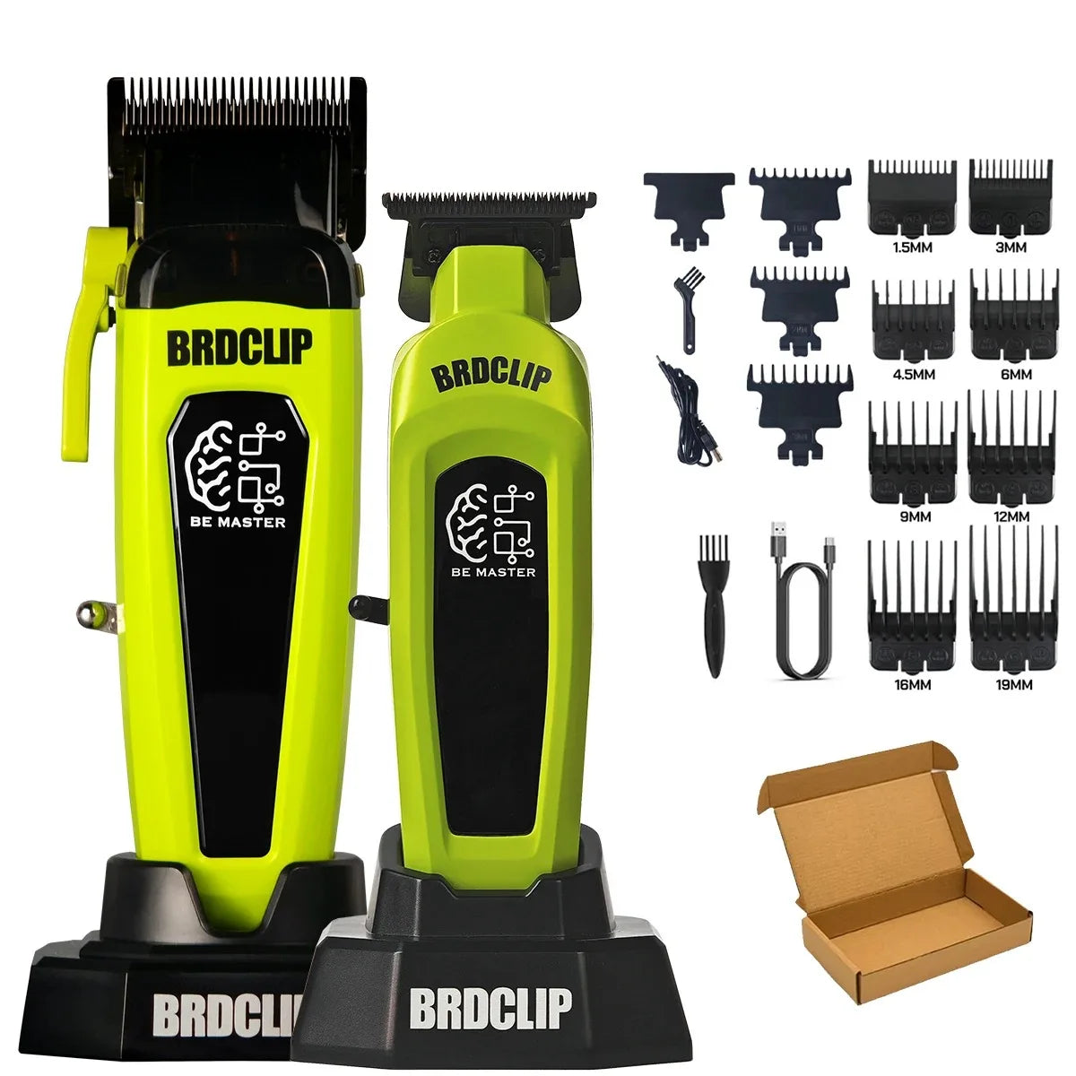 BRD FADE Clipper Professional Men's Hair Line Up Trimmer 10000RPM Barber Foil Shaver Base Charger Salon Blending Tools