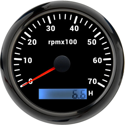 AD 85MM Tachometer with LCD Hour Meter For Marine Boat Car RPM Gauge 0-3000 4000 8000 RPM Meter Tach Sensor 7Colors Backlight