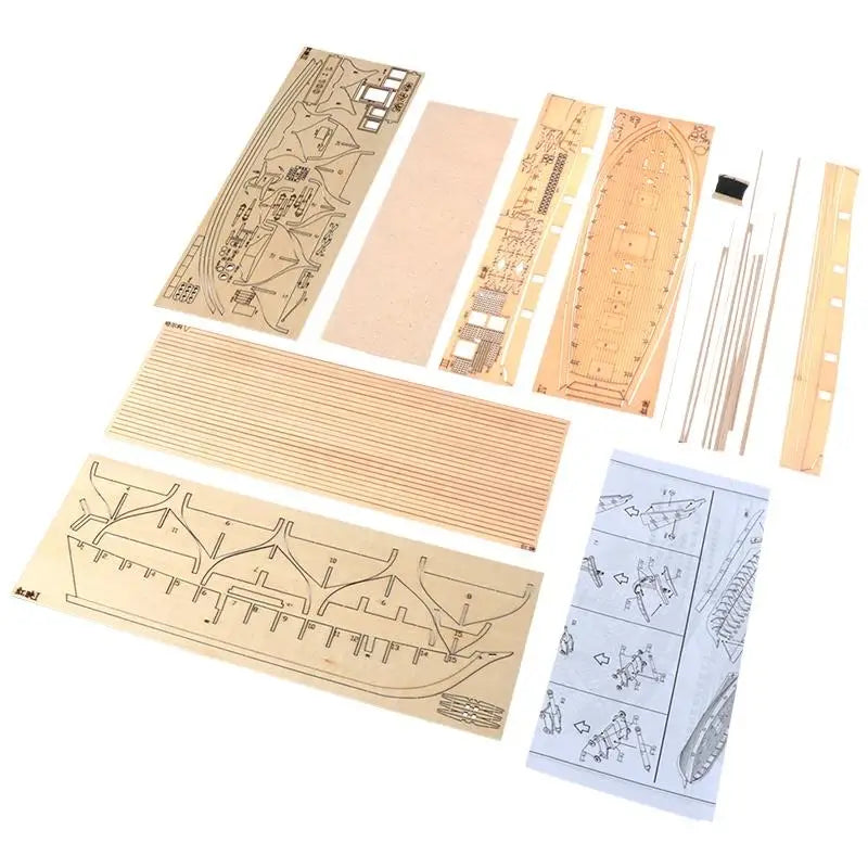 Wooden Sailboat Toys Sailing Model Assembled 1:100 Wooden Kit DIY Assembling Building Kits Ship Model