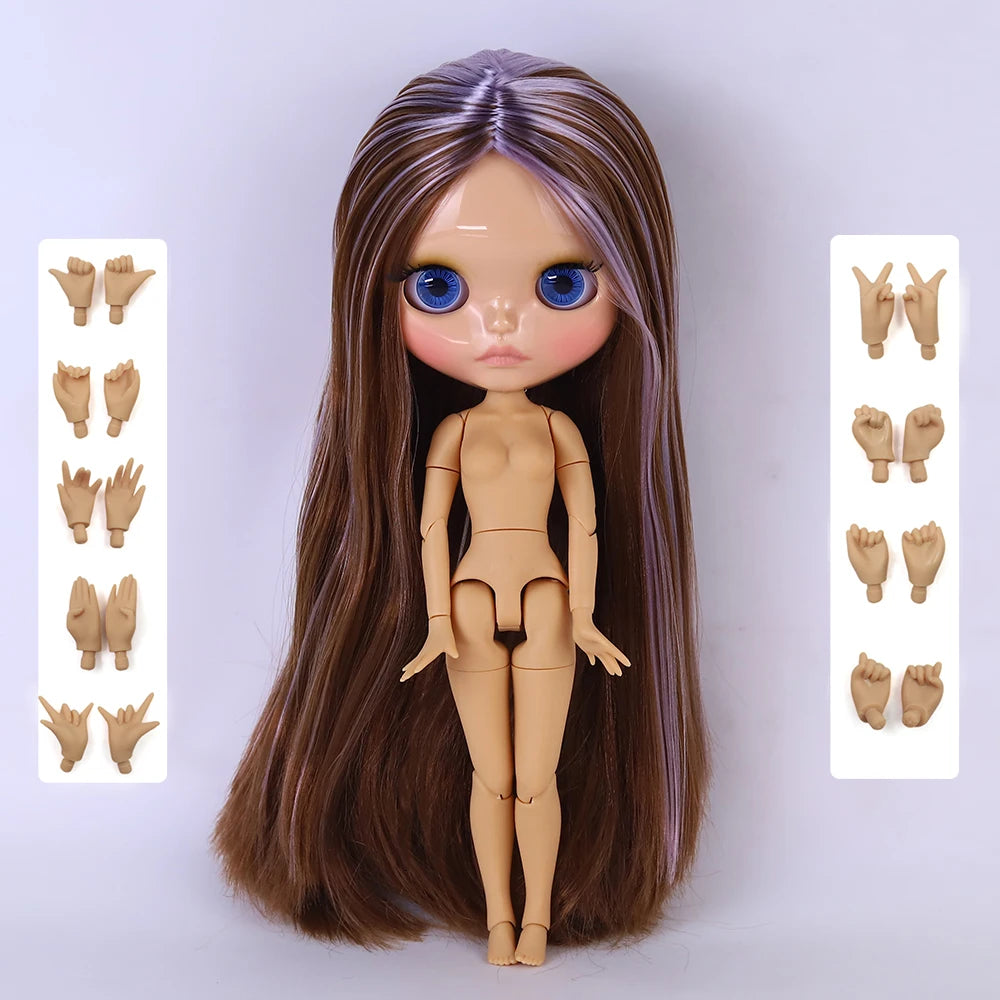 ICY DBS Blyth Doll 1/6 Joint 30cm tan Skin Glossy Face Female Set Doll BJD Toy Gift