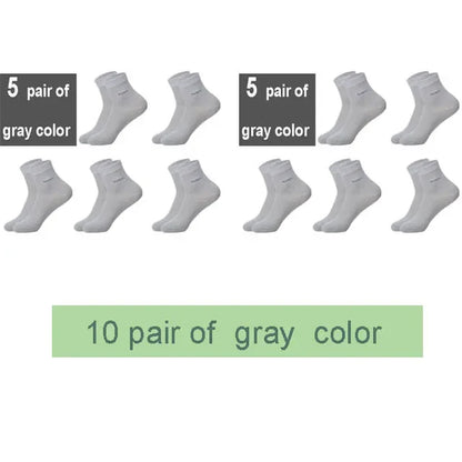 10 Pairs/Lot Men's Bamboo Crew Socks Comfortable Breathable Casual Business Socks High Quality Brand Guarantee Male Gift Set