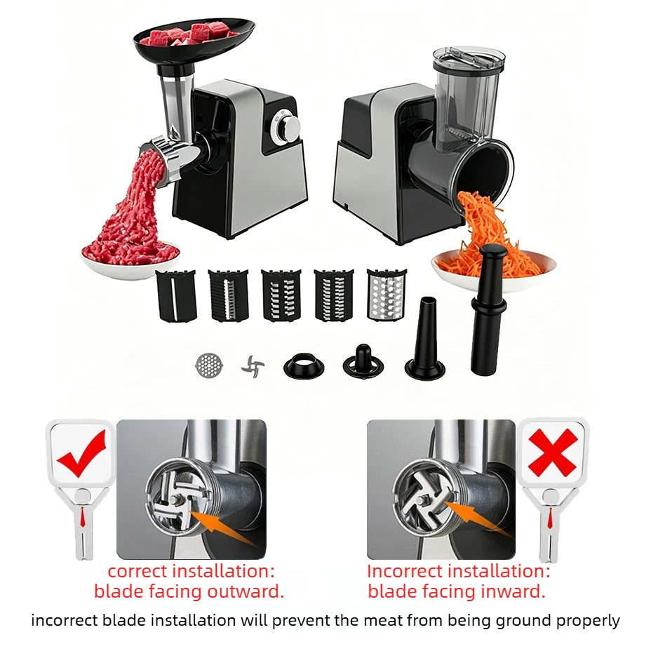 Multifunctional S6B Commercial Electric Food Processor Meat Grinder Sausage Stuffer Vegetable Cutter Slicer Shredder for Kitchen