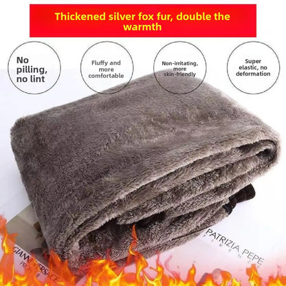 Autumn Winter Thickened Fleece Harlan Pants Women's Loose Casual Straight Leg Pants with Pockets Polyester Fiber Long Trousers
