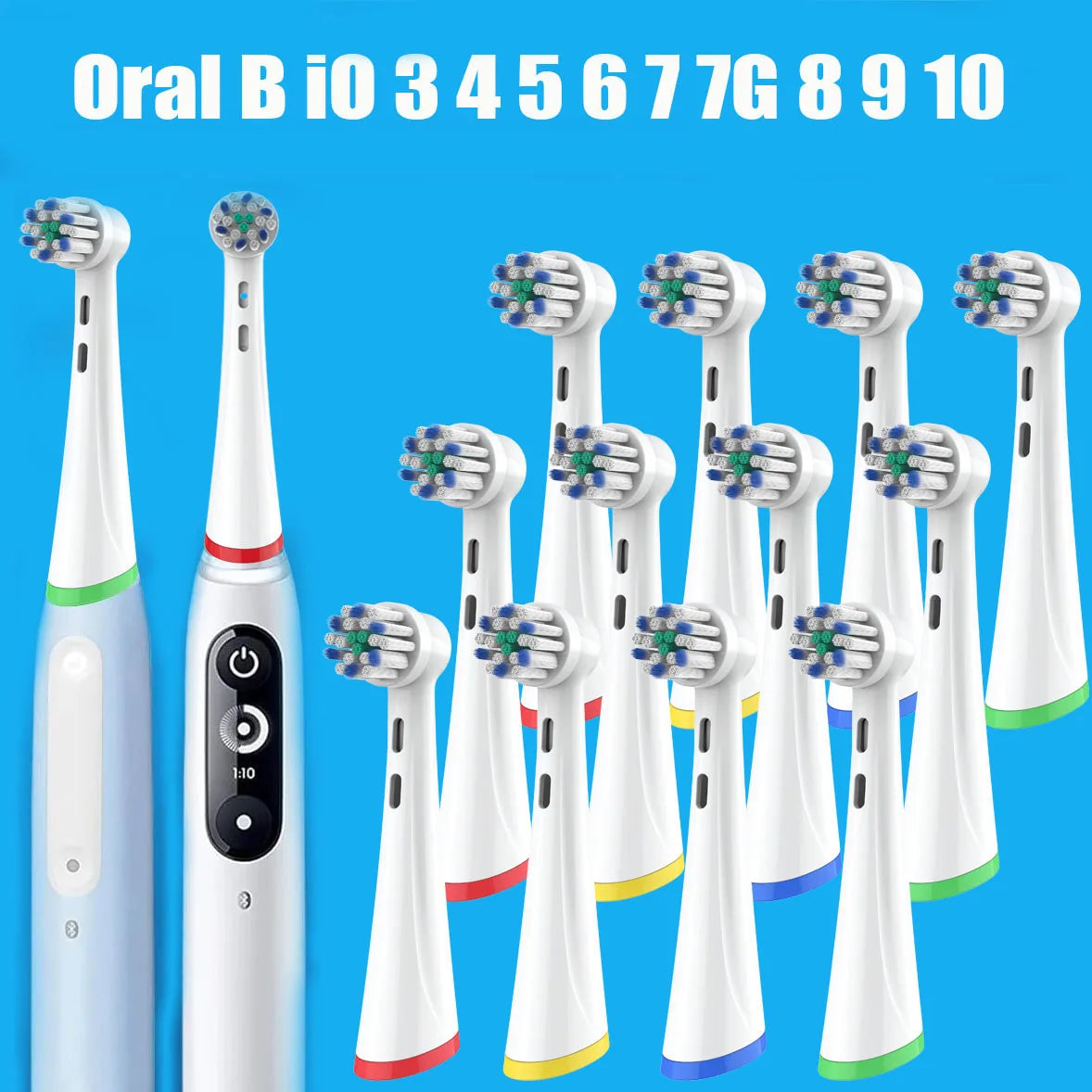 iO Replacement Brush Heads Compatible with Oral B IO 2/3/4/5/6/7/8/9/10 Electric Toothbrush, Cross Clean Toothbrush Head Refill