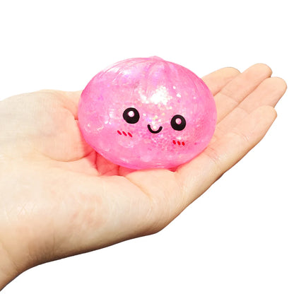 Mini Glitter Dumpling Squishy with Box Dumplings Sensory Squeeze Toy for Stress Relief Random Color Cute