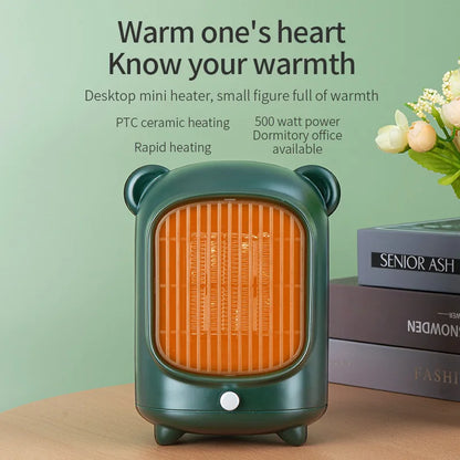 Home Mini Portable Personal Space Desktop Room Heater 500W PTC Ceramic Winter Electric Rechargeable Heater