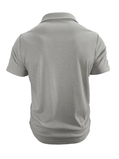 Plus Size Men's Polo Shirt 2026 Summer Fashion Vacation Casual Collared Solid Color Henley T-Shirt Pullover Top