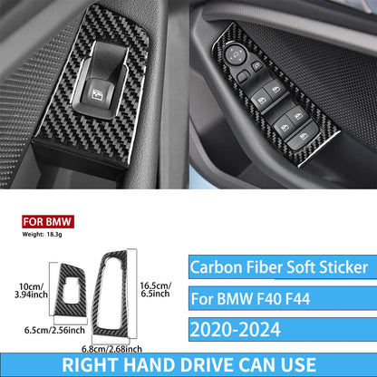 Real Carbon Fiber Car Accessories Black Trim Cover Soft Sticker For BMW 1/2 Series F40 F44 2020 2021 2022 2023 2024