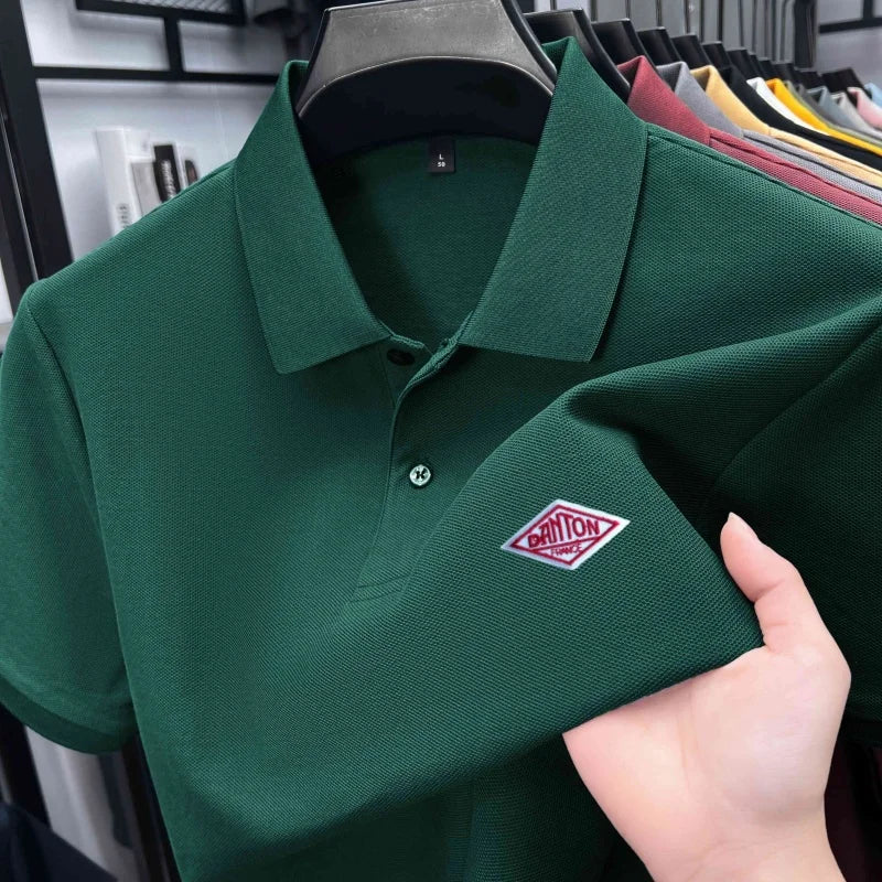 Men's 100% Cotton Polo Shirt -2026 Summer Fashion Casual Short Sleeve, Breathable Lapel Tee，27 Colors, Ideal for Golf and Sports