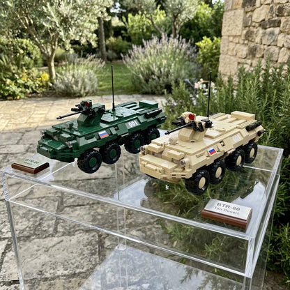 Russian BTR-80 Armored Personnel Carrier Building Blocks Toy Infantry Fighting Military Vehicle Model