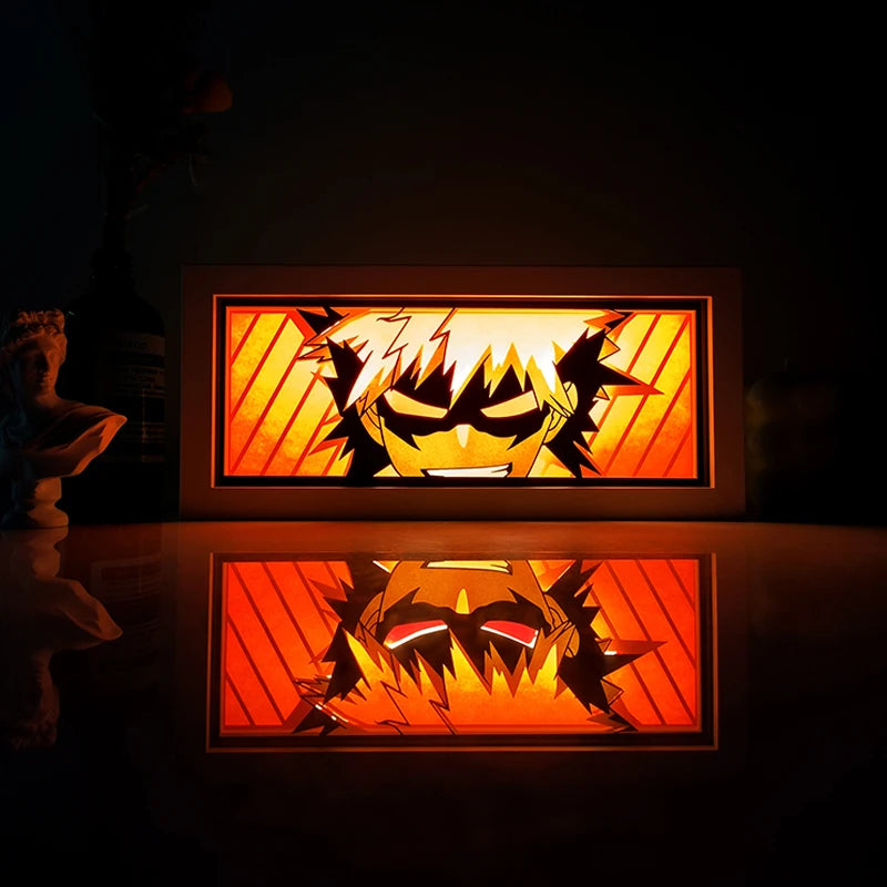 Anime Series Paper-Cut Light Room Bedroom Night Light Remote Control Colorful Light Box Atmosphere Light