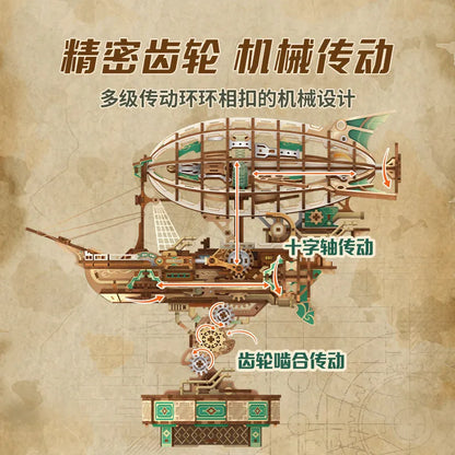 Tonecheer Sailing In Fog Wooden Puzzle Building Blocks Diorama Model Kit 3D Wooden Surprise Birthday Toy Dollhouse Decoration
