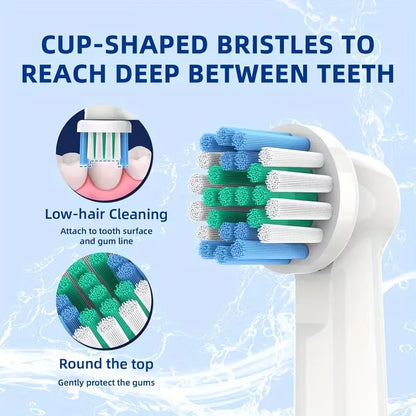 Replacement Brush Heads For Oral-B Electric Toothbrush Fit Advance Power/Pro Health/Triumph/3D Excel/Vitality Precision Clean