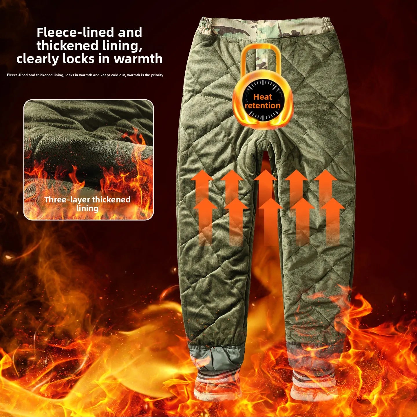 Thickened Camouflage Cotton Pants for Men Winter Waterproof Warm Cold Resistant Workwear Trousers with Multiple Pockets Outdo...