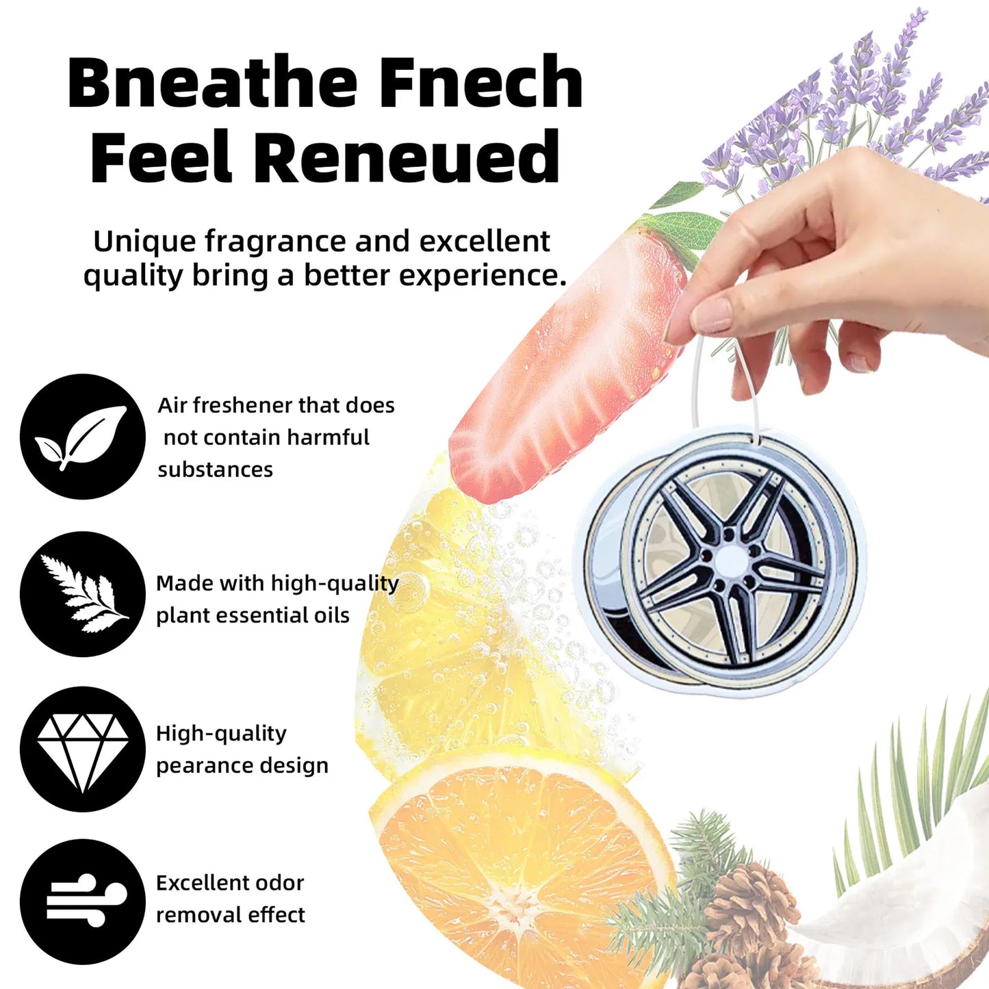 Wheel-shaped Japanese car air freshener, hanging air freshener, perfume fragrance