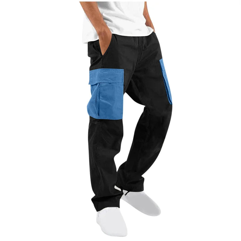 2026 spring autumn Men Multi-Pocket Cargo Trouser men Sports Casual straight pants Drawstring sweatpants Comfortable Cargo pants
