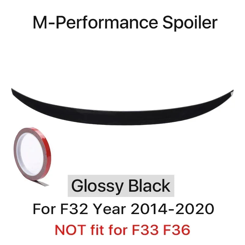 Rear Trunk Spoiler Bumper Lip For BMW 4 Series F32 F33 F36 Carbon Fiber PSM M4 MP Style Wing Tail Kit 2014-2020 Gloss Black