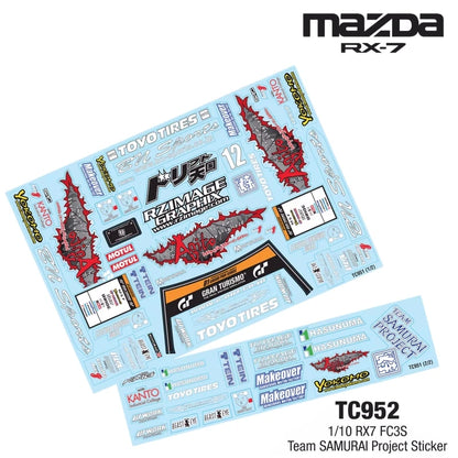 200mm Body Shells 1/10 Mazda RX7 Clear Bodywork W/Light Buckle for ONROAD Racing RC Drift Car 258mm Wheelbase