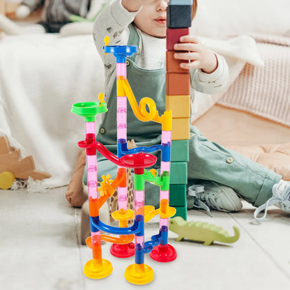 50Pcs Rolling Ball Track DIY Assembled Pipe Set Creative Educational Building Construction Railway Blocks for Kids Development