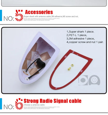 Universal Super Shark Fin Antenna Special Car Radio Aerials Piano Paint Stronger Signal For Ford Kuga Flex Territory Ecosport
