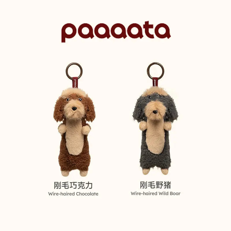 Paaaata Original Dachshund Plush Keychain Wire Haired Long Haired Stuffed Dog Bag Charm Keyring Gift For Pet Lovers And Friends