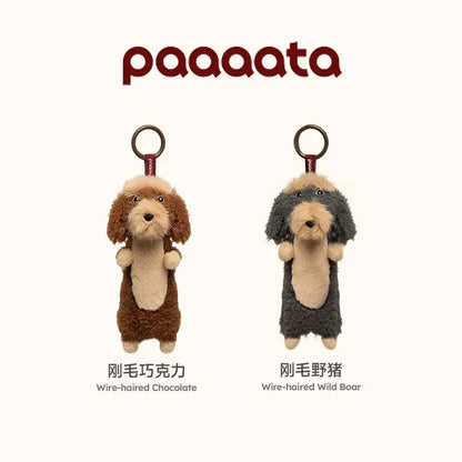 Paaaata Original Dachshund Plush Keychain Wire Haired Long Haired Stuffed Dog Bag Charm Keyring Gift For Pet Lovers And Friends