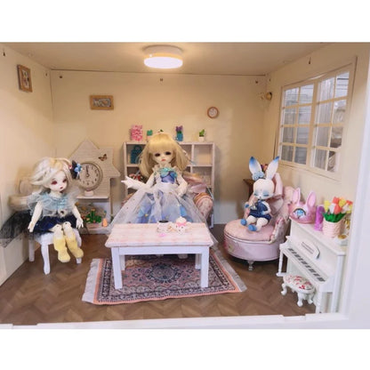 1:6 Big Doll House Model Furniture Accessories with Door Window Bjd Gsc Blyth Soldier Lol Miniatures Room Box Background Cabin