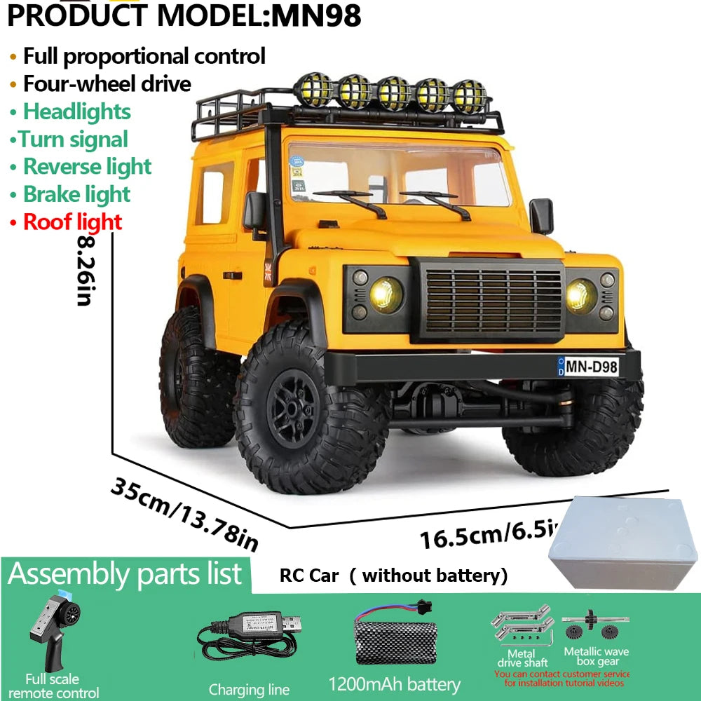 Upgrade MN99S MN98 1:12 RC Car MN Model RTR 2.4G Remote Control Car Climbing Defender 4WD RC Truck Off-road RC Toys As Kids Gift