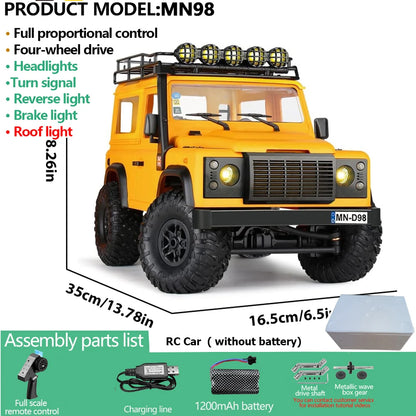Upgrade MN99S MN98 1:12 RC Car MN Model RTR 2.4G Remote Control Car Climbing Defender 4WD RC Truck Off-road RC Toys As Kids Gift