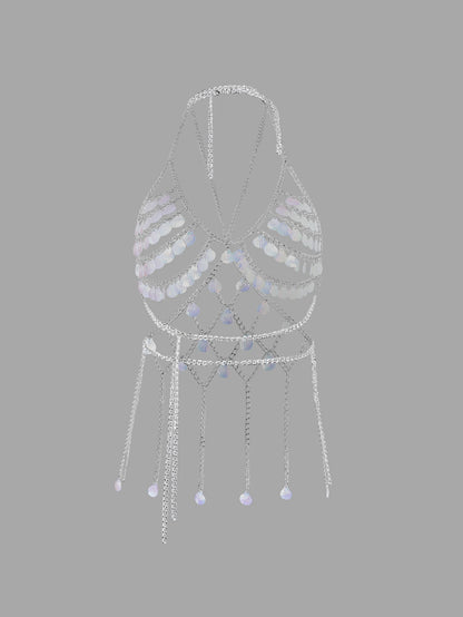 Summer Colorful Shells Chest Bra Chain Sweet Body Outfit Accessories 2025 Handmade Tank Top Sexy Lingerie Jewelry For Women