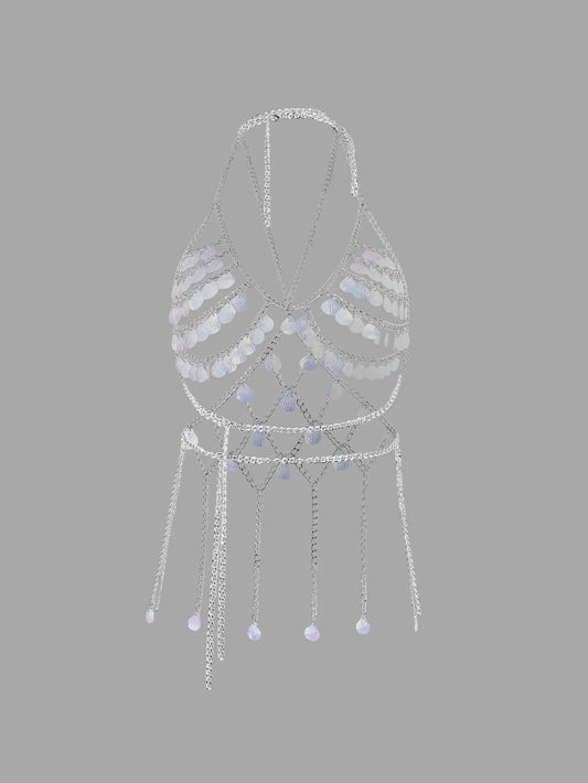 Summer Colorful Shells Chest Bra Chain Sweet Body Outfit Accessories 2025 Handmade Tank Top Sexy Lingerie Jewelry For Women