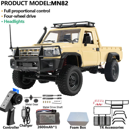MN82PRO MN82 1/12 RC Car 4WD 2.4G Remote Control Car Simulation Classic All-terrain Off-road LED Light RC Truck Toys As Kid Gift