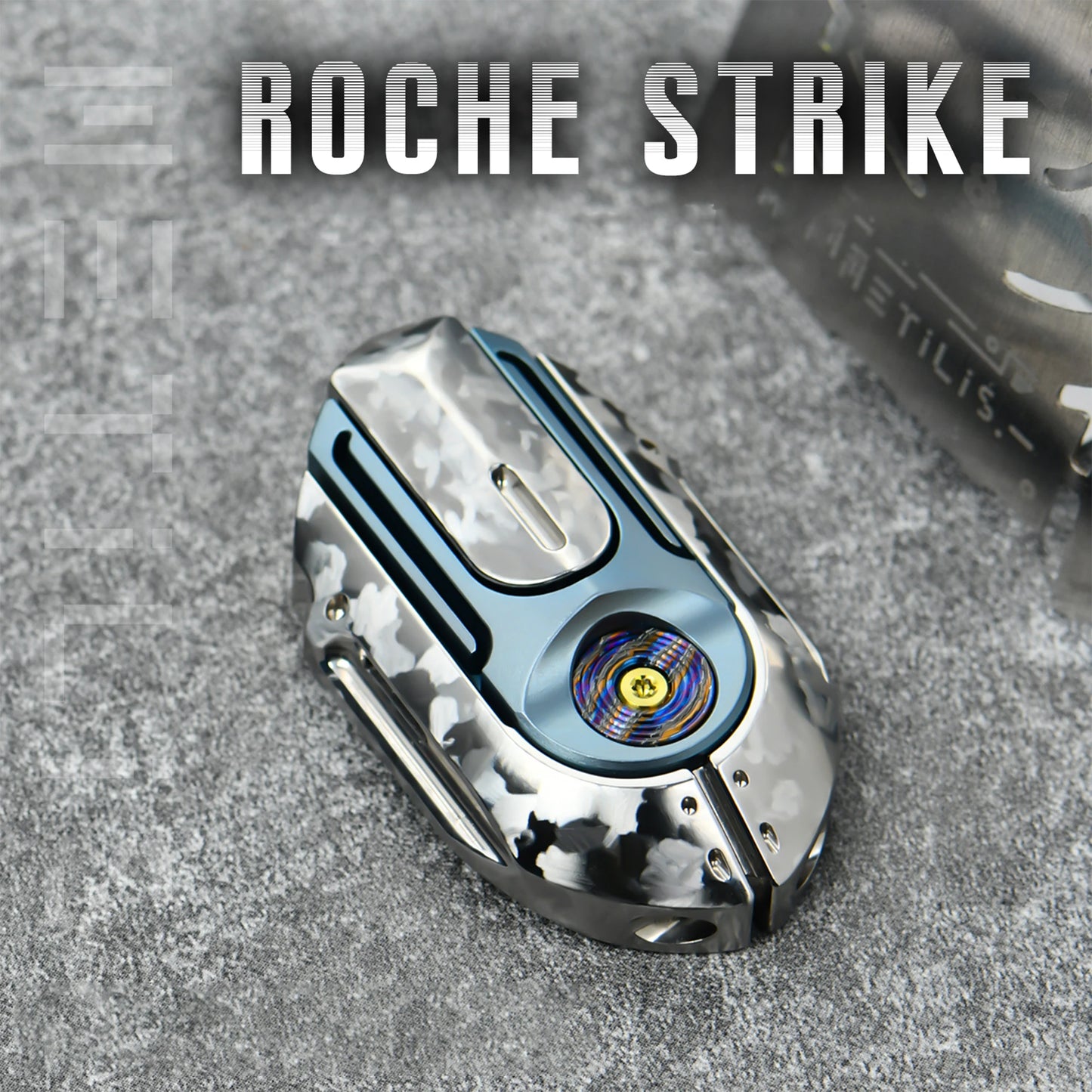 METILIS ROCHE STRIKE Stainless Steel Ice Crystal Tuning Fork Eject Slider Fidget Toy Stress Relief Toy