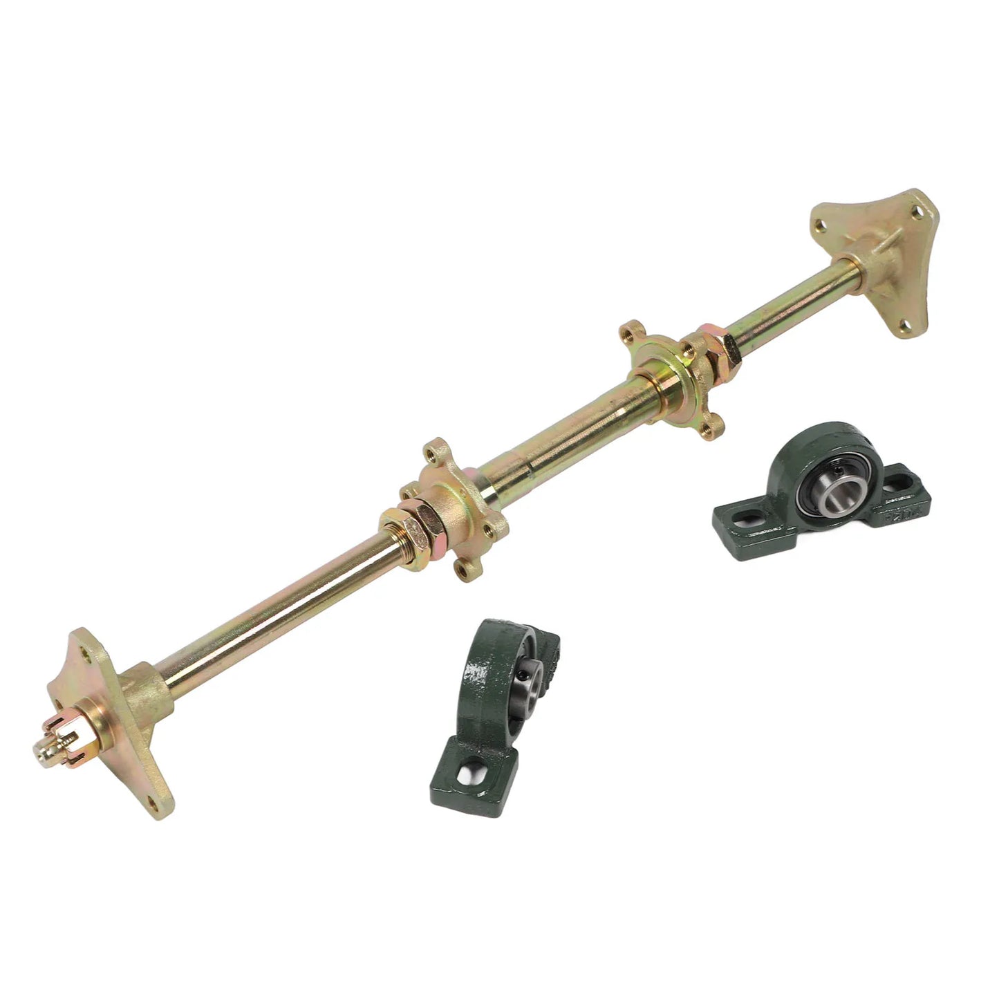 24inch Rear Axle Shaft Kit Flanges Fixing Mounts Heavy Duty High Strength DIY Rear Axle Kit for 50‑150CC for Drift Trikes