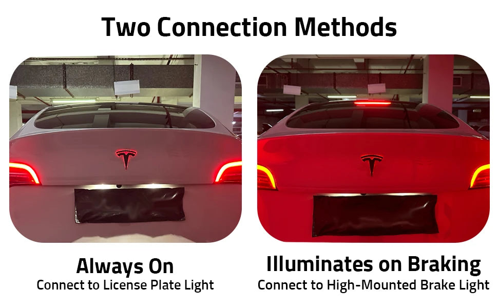 LED Trunk Emblem Ambient Light for Tesla Model 3/Y/X/S, Two Modes for Ambient Light or Brake Light