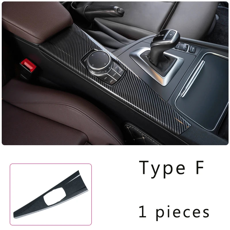 LHD Car Styling Carbon fiber Center Console Air outlet Panel Cover Trim Stickers frame For BMW F30 F31 F32 F34 F36 Accessories