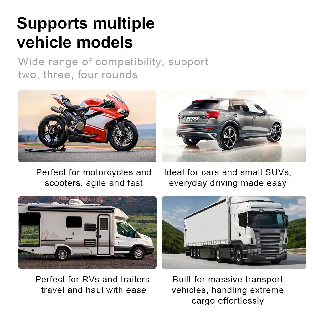 2026 Bluetooth External Tire Pressure Monitor BT TPMS Sensor For Motorcycle Car Van RV and Truck APP View 6 Major Abnormal Alarm