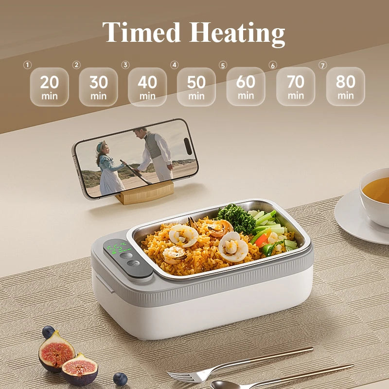 Compact Rechargeable Electric Lunch Box 14000mAh Food Warmer for Dormitory Camping Travel Outdoor 1000ML Food Container
