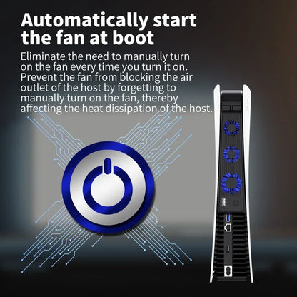 For PS5 Gaming Console Universal Cooling Fan PS5 Console Cooling Fan With LED Lights, Silent Noise Reduction Fan