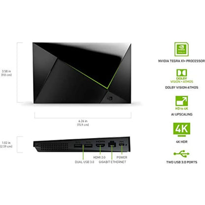 Shield Android TV Pro 4K HDR Streaming Media Player High Performance, Dolby Vision, 3GB RAM, 2X USB, Works with Alexa, Model:94