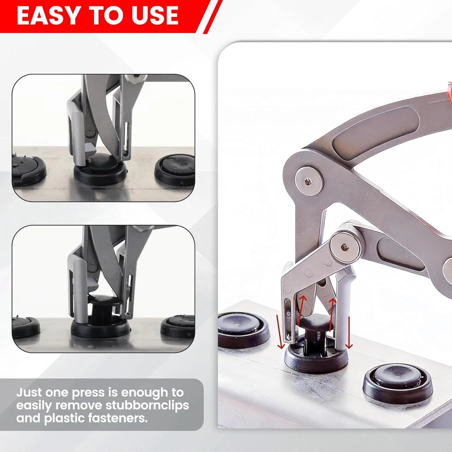 Car Clip Pliers, Panel Clip Removal Tool, Professional Auto Clip Removal Pliers for Automotive Plastic Fasteners