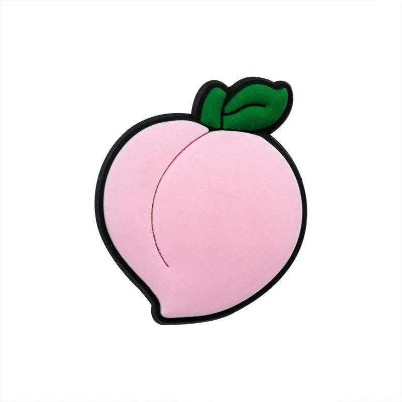 1/30/90PCS Pink Peach Donuts Milk Cow Shoe Charms Perfume Flower Heart Piano Shoe Accessories Decoration Fits All Clogs for Wome